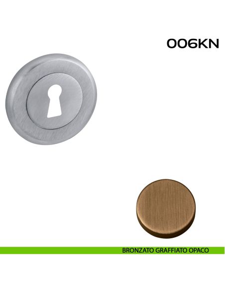 Bocchetta foro chiave tonda 006 Reguitti bronzato graffiato opaco