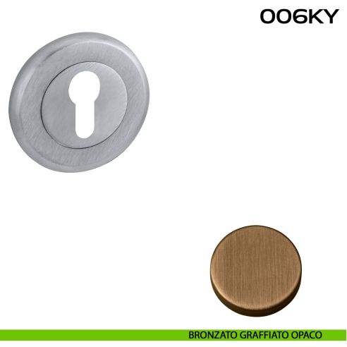 Bocchetta foro yale tonda 006 Reguitti bronzato graffiato opaco