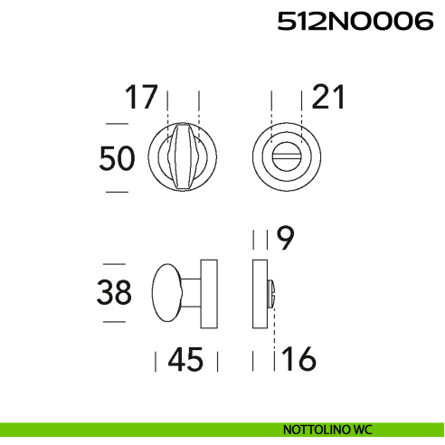 Nottolino WC tondo 512NO006 Reguitti disegno