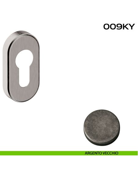 Bocchetta foro yale ovale 009 Reguitti argento vecchio