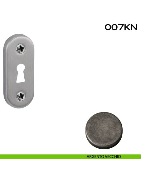 Bocchetta foro chiave ovale 007 Reguitti argento vecchio