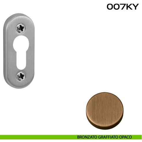Bocchetta foro yale ovale 007 Reguitti bronzato graffiato opaco
