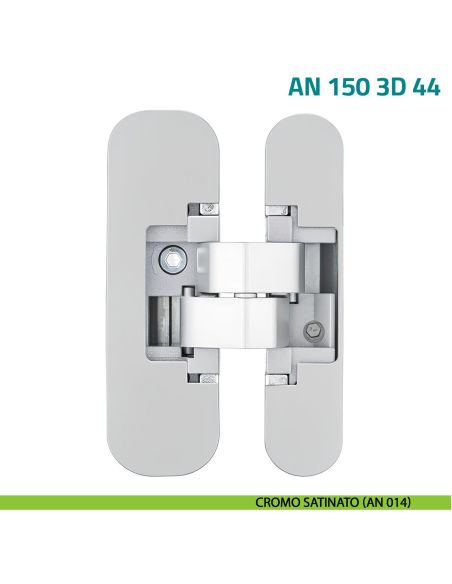 Cerniera a scomparsa regolabile per porta con fresata centrale nel pannello Anselmi AN 150 3D 44