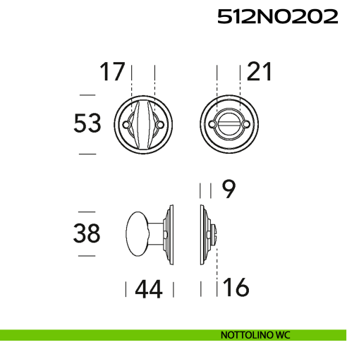 Nottolino WC tondo 512NO202 Reguitti disegno