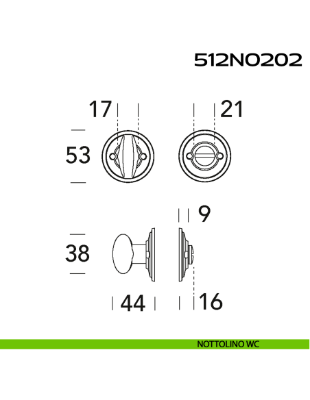 Nottolino WC tondo 512NO202 Reguitti disegno