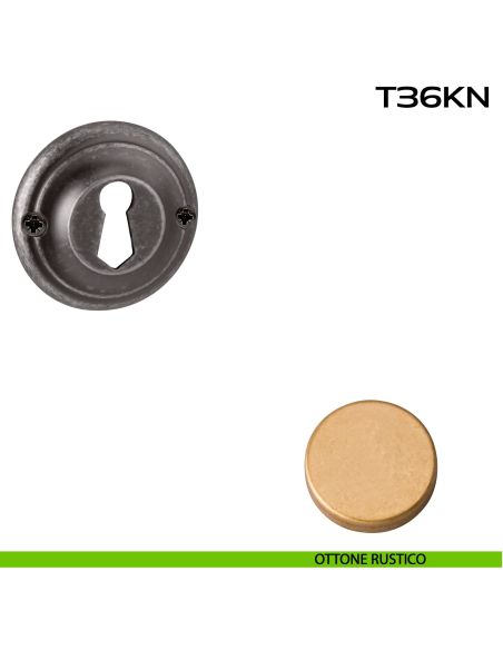 Bocchetta foro chiave tonda T36KN Reguitti ottone rustico