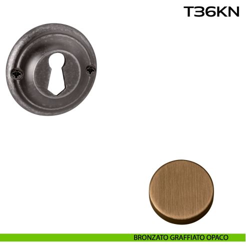 Bocchetta foro chiave tonda T36KN Reguitti bronzato graffiato opaco