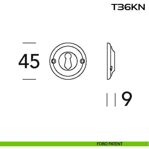 Bocchetta foro chiave tonda T36KN Reguitti disegno