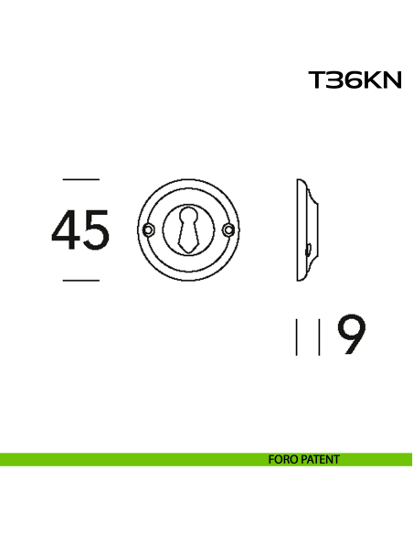 Bocchetta foro chiave tonda T36KN Reguitti disegno