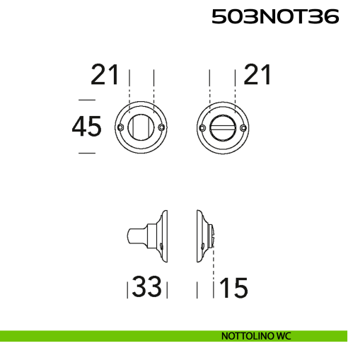 Nottolino WC tondo 503NOT36 Reguitti disegno