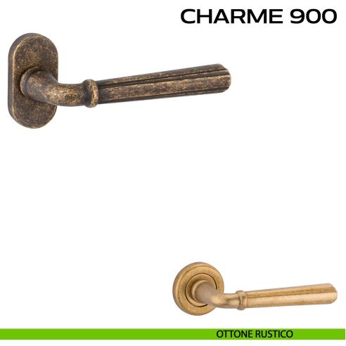Maniglia per porta Charme 900 Reguitti con rosetta ovale rustico