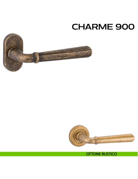 Maniglia per porta Charme 900 Reguitti con rosetta ovale rustico