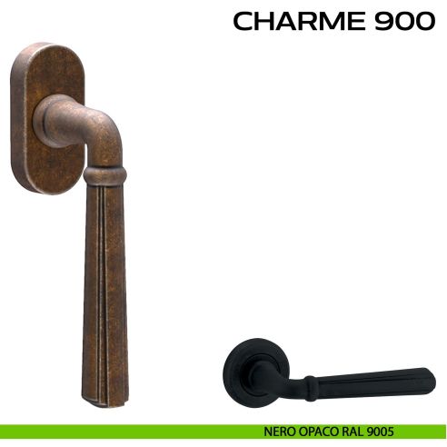 Maniglia martellina DK per finestra Charme 900 Reguitti nero