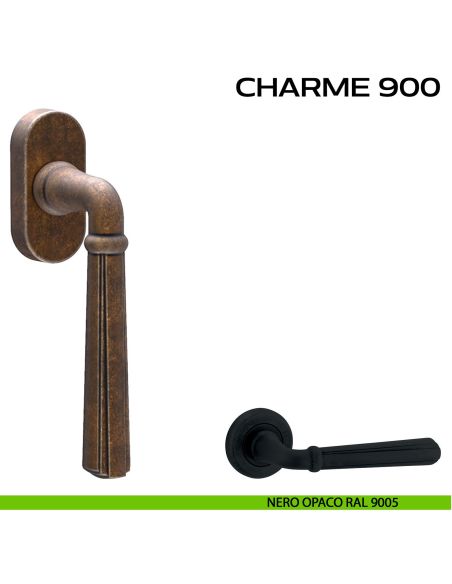 Maniglia martellina DK per finestra Charme 900 Reguitti nero