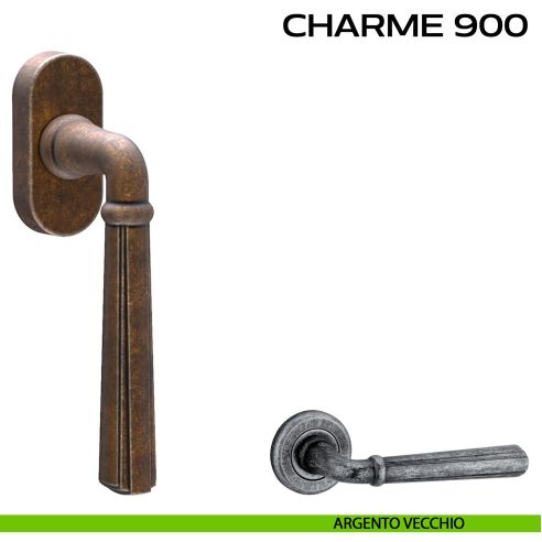 Maniglia martellina DK per finestra Charme 900 Reguitti argento