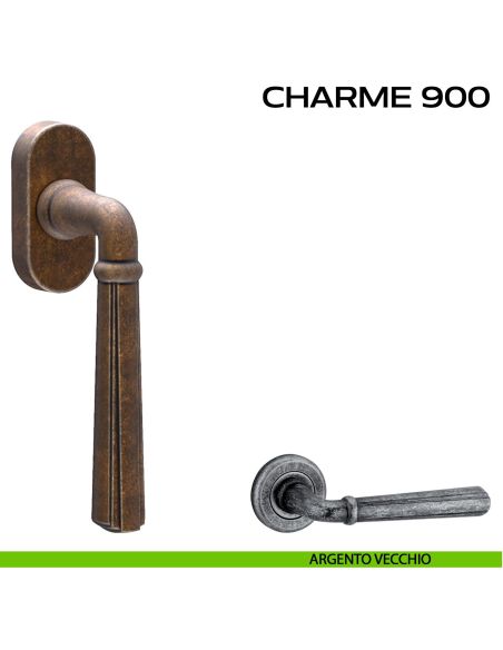 Maniglia martellina DK per finestra Charme 900 Reguitti argento