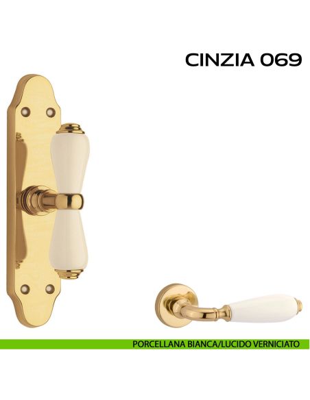 Maniglia per finestra cremonese Cinzia 069 Reguitti Porcellana bianca / Lucido verniciato