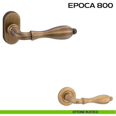 Maniglia per porta Epoca 800 Reguitti con rosetta ovale rustico