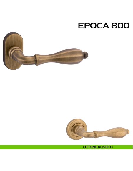 Maniglia per porta Epoca 800 Reguitti con rosetta ovale rustico