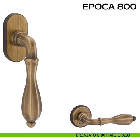 Maniglia martellina DK per finestra Epoca 800 Reguitti bronzato