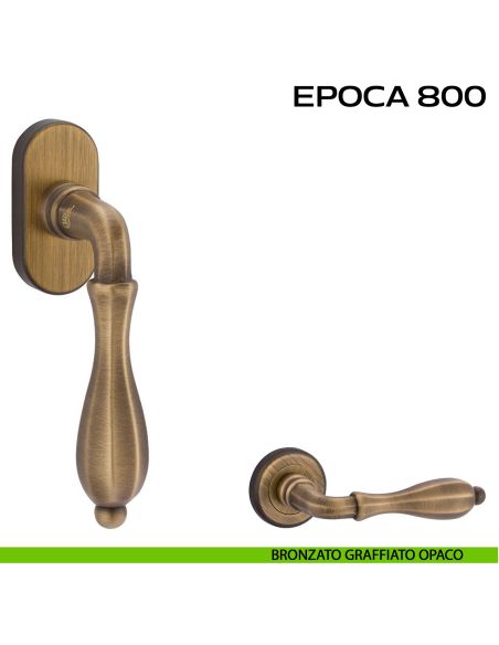 Maniglia martellina DK per finestra Epoca 800 Reguitti bronzato