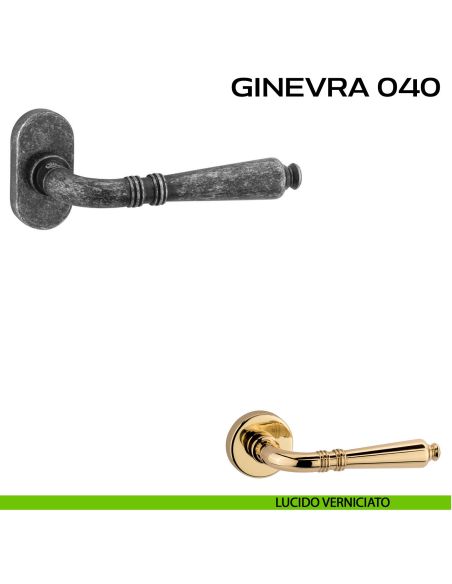 Maniglia per porta Ginevra 040 Reguitti con rosetta ovale lucido