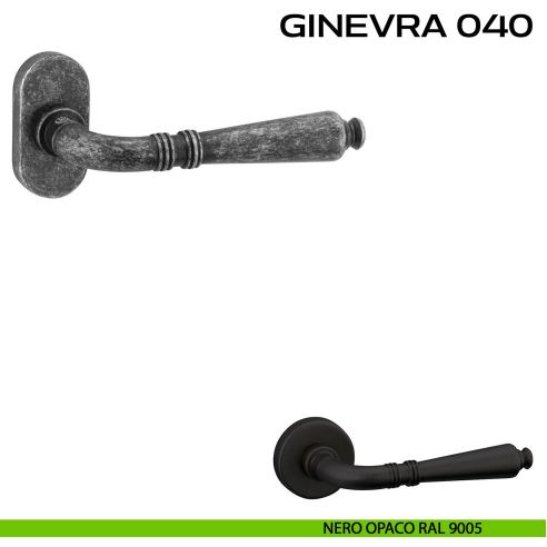 Maniglia per porta Ginevra 040 Reguitti con rosetta ovale nero