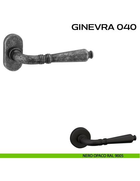Maniglia per porta Ginevra 040 Reguitti con rosetta ovale nero