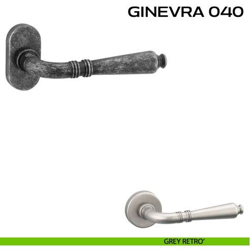 Maniglia per porta Ginevra 040 Reguitti con rosetta ovale grey