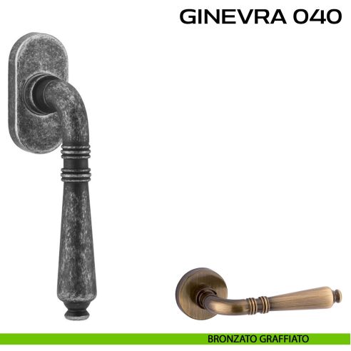 Maniglia martellina DK per finestra Ginevra 040 Reguitti bronzato