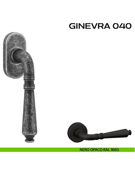 Maniglia martellina DK per finestra Ginevra 040 Reguitti nero