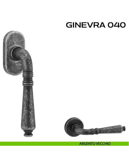 Maniglia martellina DK per finestra Ginevra 040 Reguitti argento