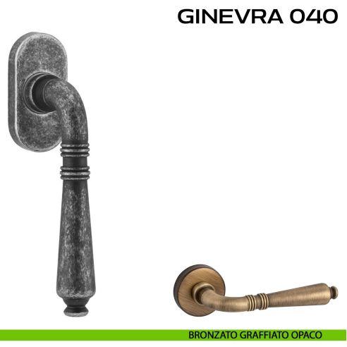 Maniglia martellina DK per finestra Ginevra 040 Reguitti graffiato opaco