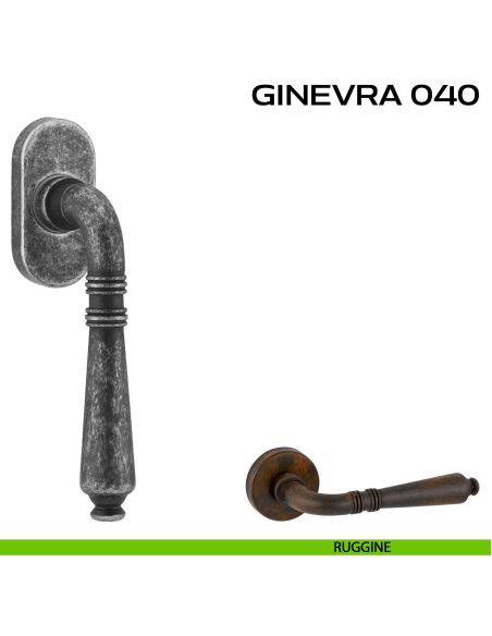 Maniglia martellina DK per finestra Ginevra 040 Reguitti ruggine