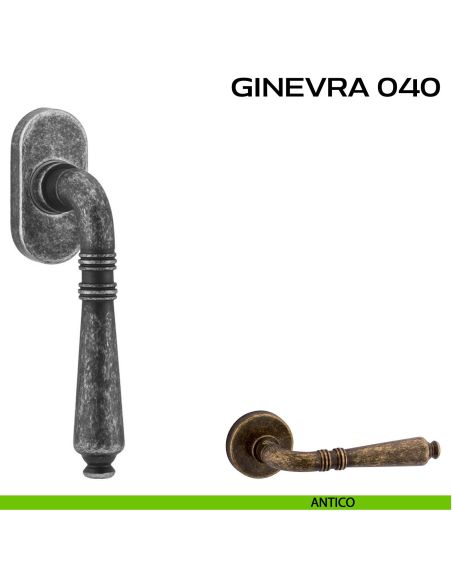 Maniglia martellina DK per finestra Ginevra 040 Reguitti antico