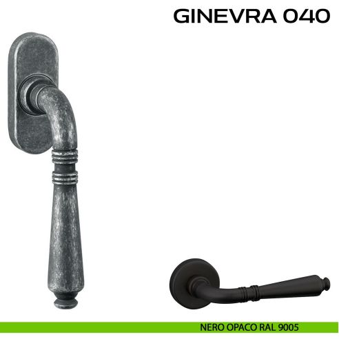 Maniglia martellina DK stretta per finestra Ginevra 040 Reguitti nero