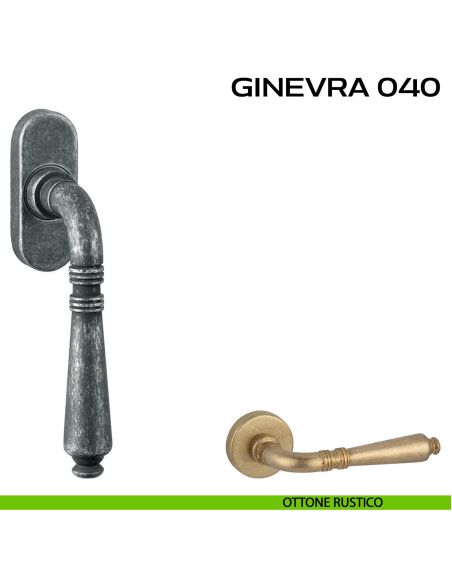 Maniglia martellina DK stretta per finestra Ginevra 040 Reguitti rustico