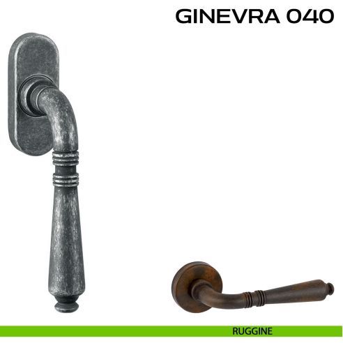 Maniglia martellina DK stretta per finestra Ginevra 040 Reguitti ruggine