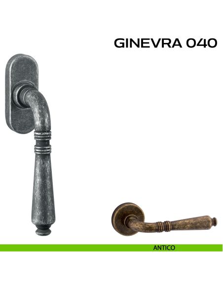 Maniglia martellina DK stretta per finestra Ginevra 040 Reguitti antico