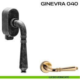 Maniglia per finestra DK con pulsante su placca Ginevra 040 Reguitti 2