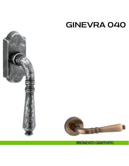Maniglia per finestra martellina DK Ginevra 040 Reguitti bronzato