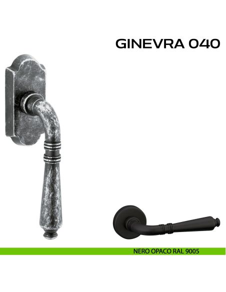 Maniglia per finestra martellina DK Ginevra 040 Reguitti nero
