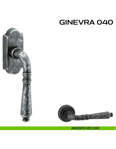 Maniglia per finestra martellina DK Ginevra 040 Reguitti argento