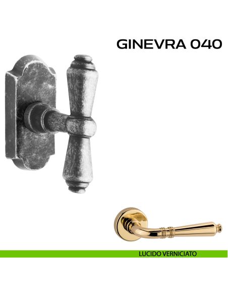 Maniglia per finestra martellina DK impugnatura a T Ginevra 040 Reguitti lucido