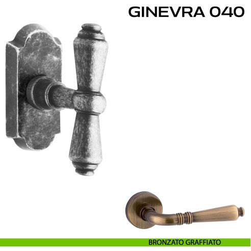 Maniglia per finestra martellina DK impugnatura a T Ginevra 040 Reguitti bronzato