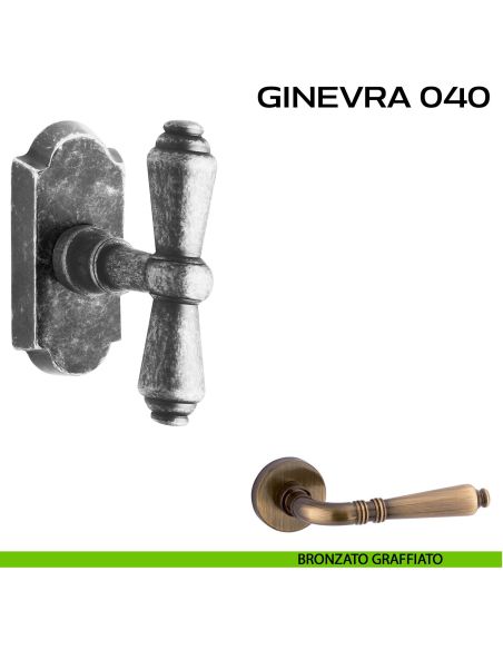 Maniglia per finestra martellina DK impugnatura a T Ginevra 040 Reguitti bronzato