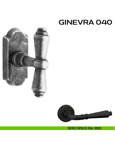 Maniglia per finestra martellina DK impugnatura a T Ginevra 040 Reguitti nero