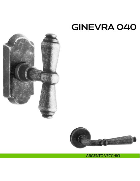 Maniglia per finestra martellina DK impugnatura a T Ginevra 040 Reguitti argento