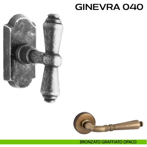 Maniglia per finestra martellina DK impugnatura a T Ginevra 040 Reguitti graffiato opaco