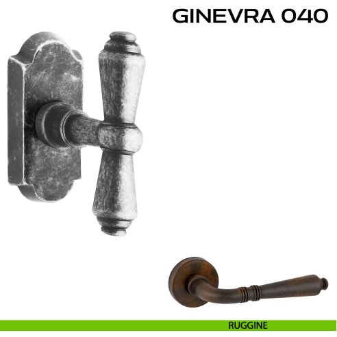 Maniglia per finestra martellina DK impugnatura a T Ginevra 040 Reguitti ruggine